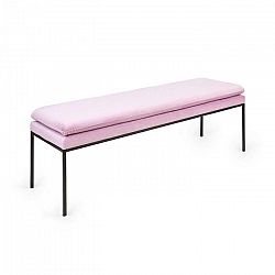 Besoa Eloise, čalúnená lavica, penová výplň, polyesterový poťah, zamat, oceľ, ružová