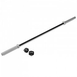 KLARFIT Klarbar, čierna/strieborná, posilňovacia olympijská tyč, 220 cm, 20 kg
