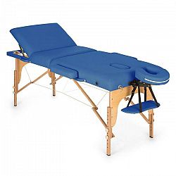 KLARFIT MT 500, modrý, masážny stôl, 210 cm, 200 kg, sklápací, jemný povrch, taška