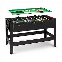 KLARFIT Spin 2 v 1, hrací stôl, biliard, kalčeto, 180° otočný, hracie príslušenstvo, čierny