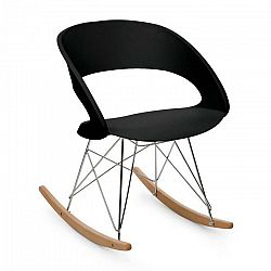 OneConcept Travolta, hojdacia stolička, retro, PP-konštrukcia sedacej časti, brezové drevo, čierna farba